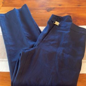 Chaps Ralph Lauren size 14 Navy 100 % Linen trouser